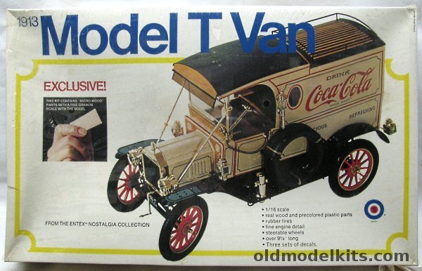 Entex 1/16 1913 Ford Model T Delivery Van - With Real Wood Parts  Coca Cola / Templeton & Sons Taxidermists / The Texas Company (Texaco) / Carnation Milk - (ex Bandai), 8497 plastic model kit
